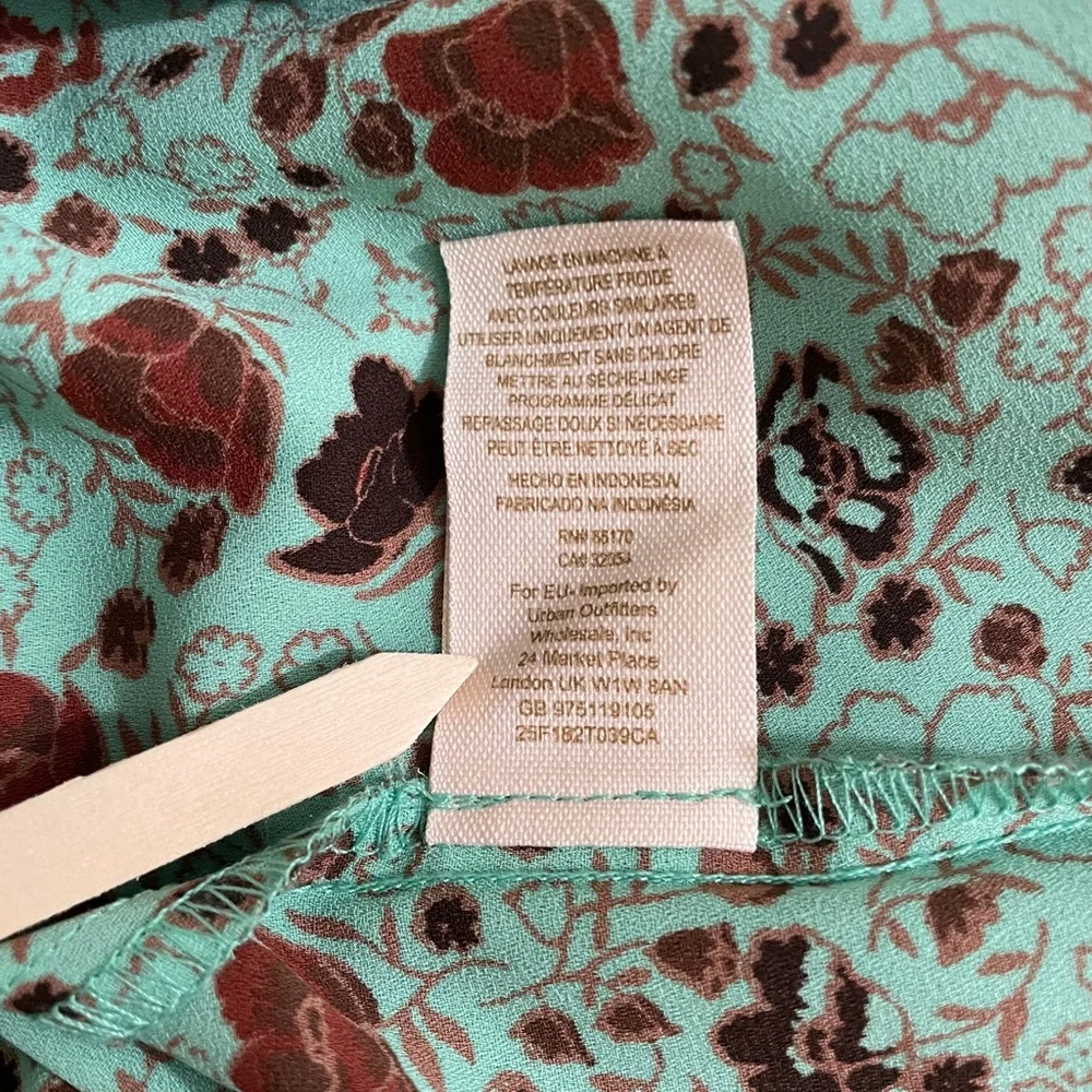 Free People Floral Ruffle Peasant Poet Blouse